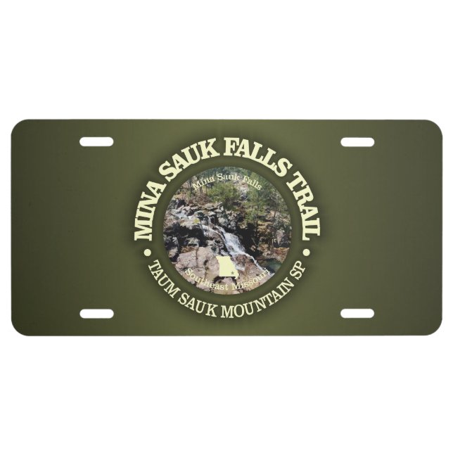 Mina Sauk Falls (rd) License Plate (Front)