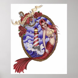 Mina - Tattoo Mermaid Poster
