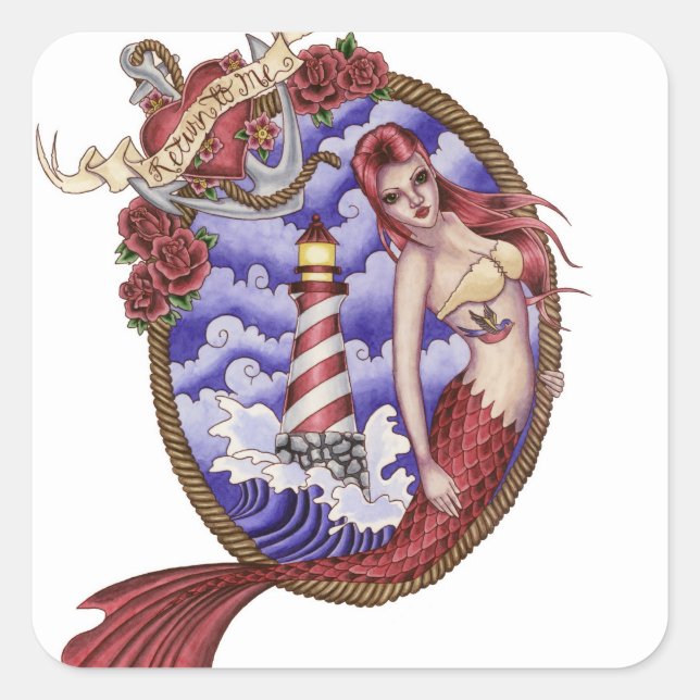 Mina - Tattoo Mermaid Sticker (Front)