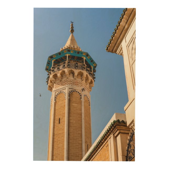 Minaret Of A Mosque Wood Wall Art (Front)