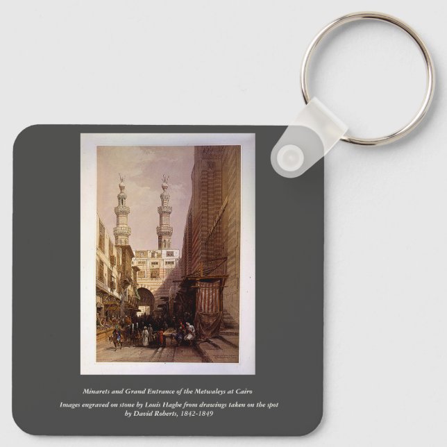 Minarets & Entrance of Metwaleys Roberts/Haghe Art Keychain (Back)