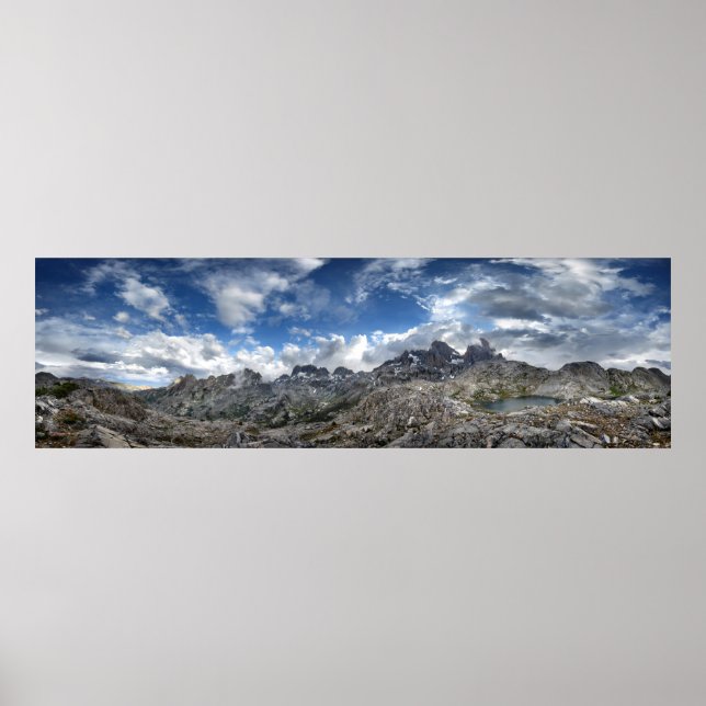 Minarets Panorama above Nydiver Lakes - Sierra Poster (Front)