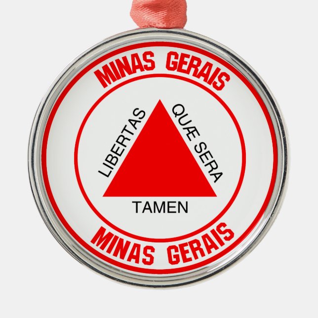 Minas Gerais Round Emblem Metal Ornament (Front)