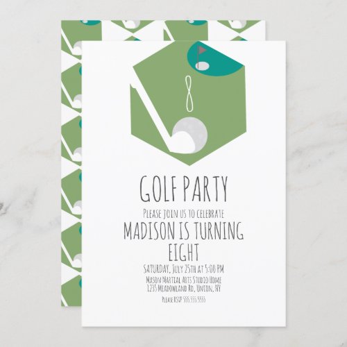 Minature Golf Ball Court Birthday Party Invitation