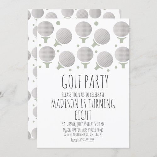 Minature Golf Balls Birthday Party Invitation