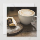 Mince pie and creamy latte coffee (Front)