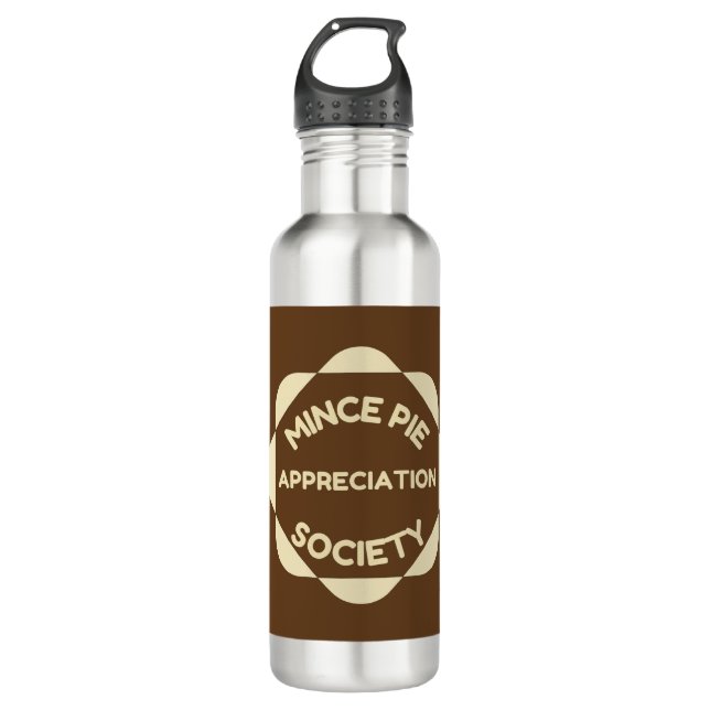 Mince Pie Appreciation Society Stainless Steel Water Bottle (Front)