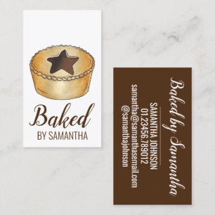 Mince Pie British Christmas Baking Pastry Bakery Business Card