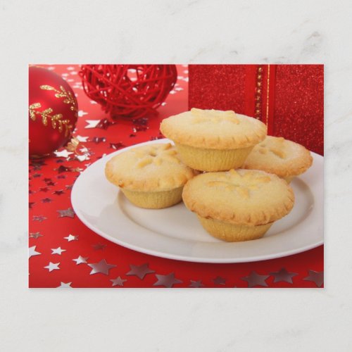 Mince Pies at Christmas Holiday Postcard