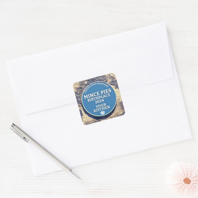 Mince Pies Birthplace 2024 Your Birthplace Square Sticker (Envelope)