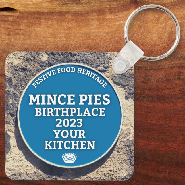Mince Pies Birthplace - Blue Plaque Keychain (Back)