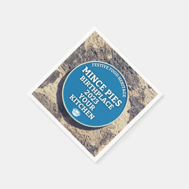 Mince Pies Birthplace - Blue Plaque Napkins (Corner)