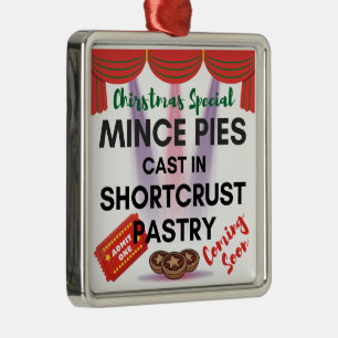 Mince Pies Cast in Shortcrust Pastry Metal Ornament
