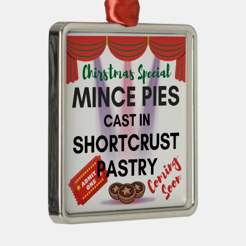 Mince Pies Cast in Shortcrust Pastry Metal Ornament