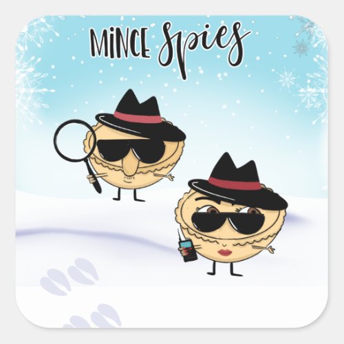 mince spies joke mince pies funny joke christmas square sticker