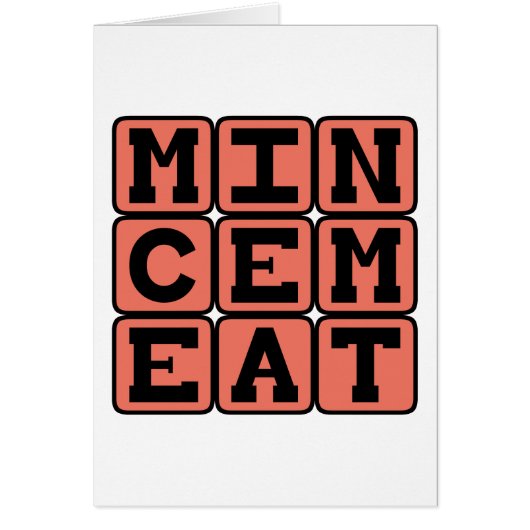 Mincemeat, Type of Pie Cards (Front)
