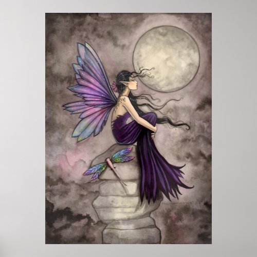 Mind Adrift Fantasy Fairy and Dragonfly Art Poster