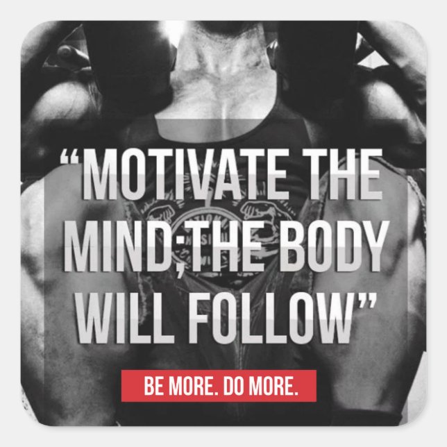 Mind and Body - Workout Motivational Square Sticker (Front)