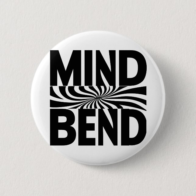 Mind Bend Optical Illusion Bold Black and White Button (Front)