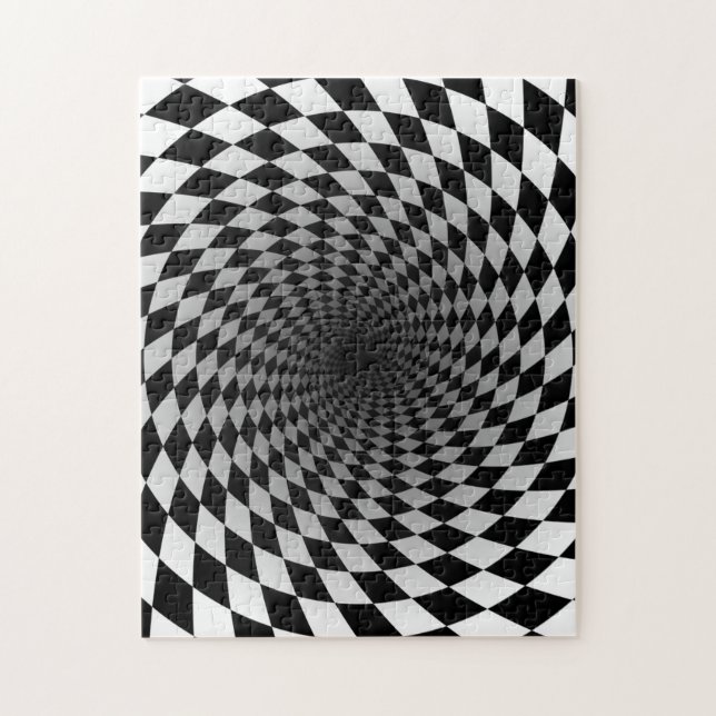 Mind Bending Black and White Optical Illusion Jigsaw Puzzle (Vertical)