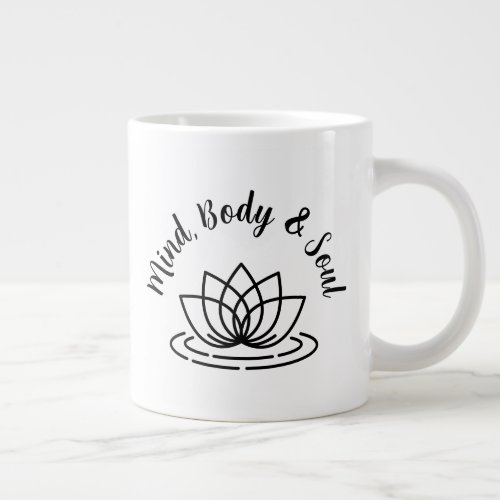 Mind body and soul lotus flower jumbo coffee mug