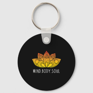 Mind Body Soul Women Meditation Graphic Ideas  Keychain