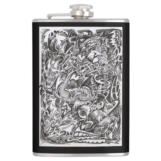 Mind Cascade drawing Flask (Front)