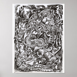 Mind Cascade drawing Poster