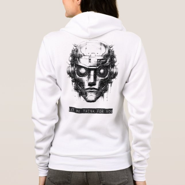 Mind Control Cyberpunk Black Print Front & Back Hoodie (Back)