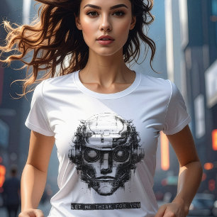 Mind Control Cyberpunk Robot Black Print T-Shirt