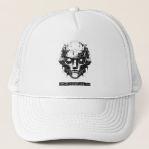 Mind Control Cyberpunk Robot Black Print Trucker Hat