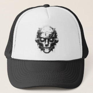 Mind Control Cyberpunk Robot Only Black Print Trucker Hat
