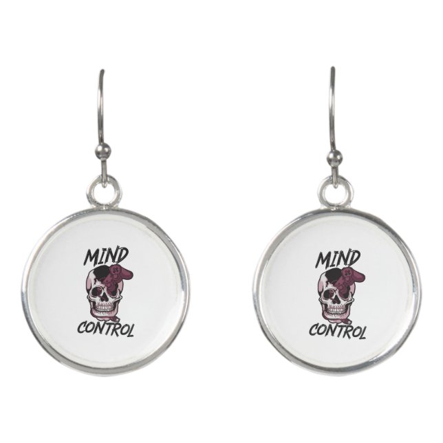 Mind control gaming design earrings (Front)
