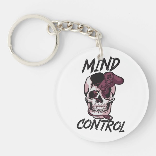 Mind control gaming design keychain (Front)