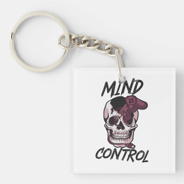Mind control gaming design keychain (Front)