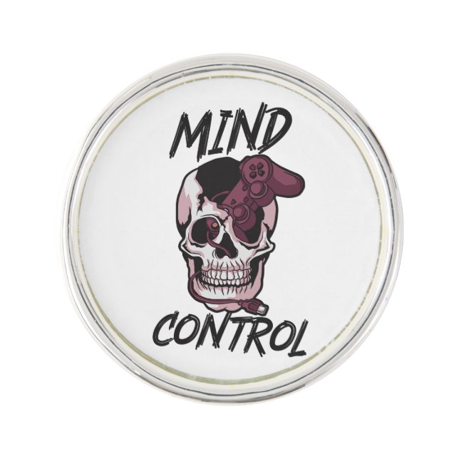 Mind control gaming design lapel pin (Front)