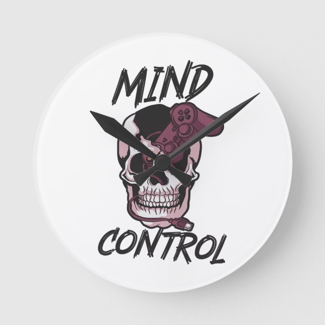 Mind control gaming design round clock (Front)