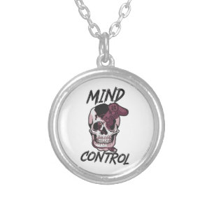 Mind control gaming design silver plated necklace