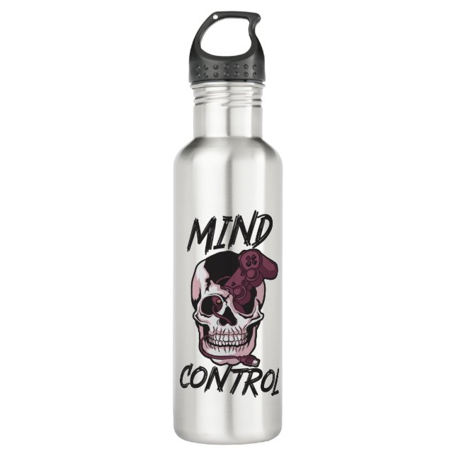Mind control gaming design stainless steel water bottle (Front)