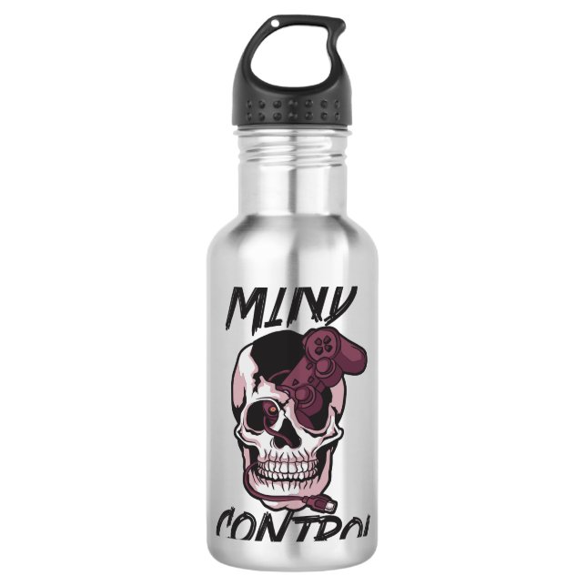 Mind control gaming design stainless steel water bottle (Front)