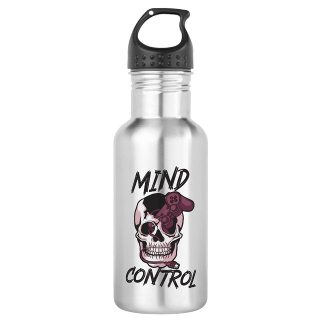 Mind control gaming design stainless steel water bottle (Front)