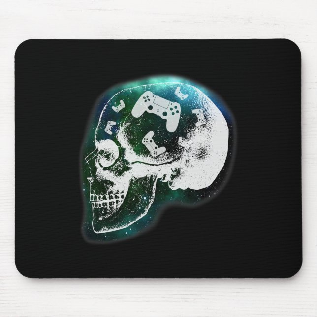 Mind Controller Skull Gaming Gamer Mens Boys Teens Mouse Pad (Front)