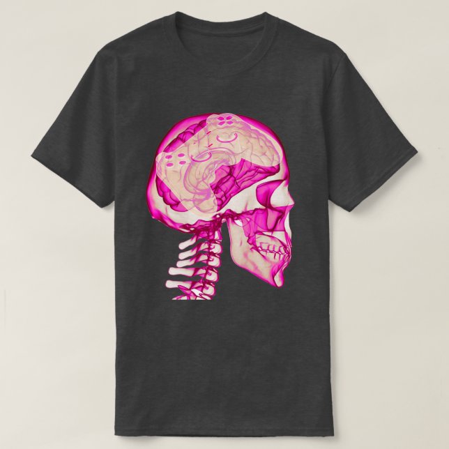 Mind Controller Skull Gaming Gamer Mens Boys Teens T-Shirt (Design Front)