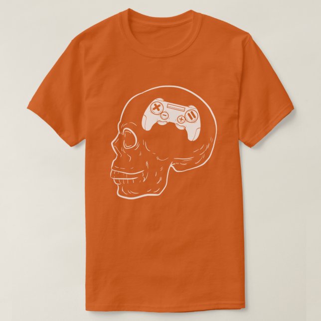 Mind Controller Skull Gaming Gamer Mens Boys Teens T-Shirt (Design Front)