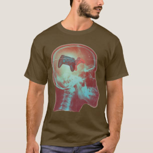 Mind Controller Skull Gaming Gamer Mens Boys Teens T-Shirt