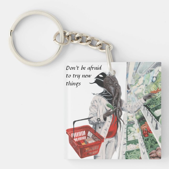 Mind Flayer Grocery Shopping Art Acrylic Keychain (Front)