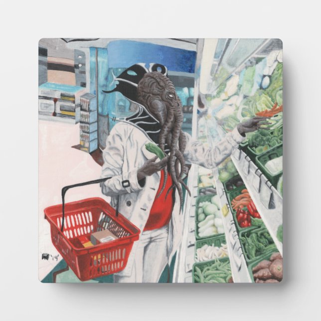 Mind Flayer Grocery Shopping Fantasy Photo Plaque (Front)