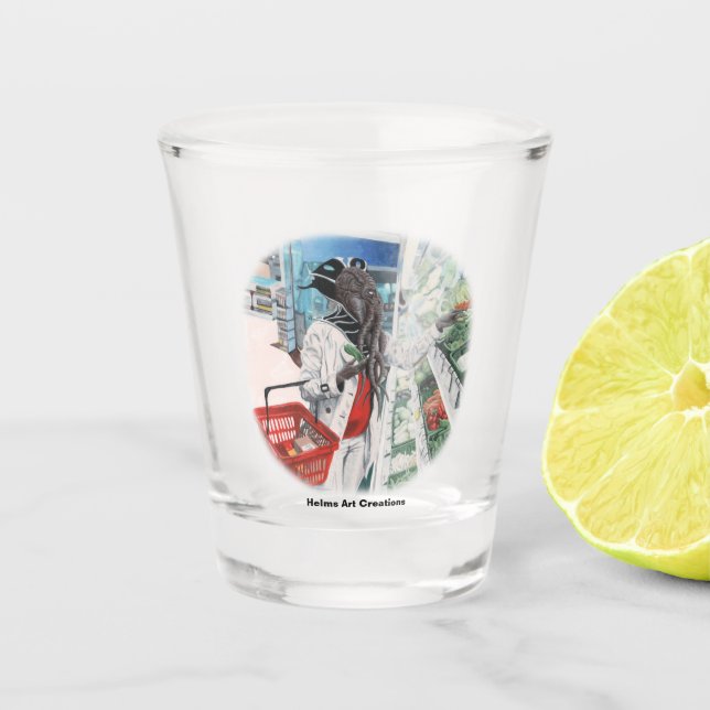 Mind Flayer Grocery Store Fantasy Shot Glass (Front)