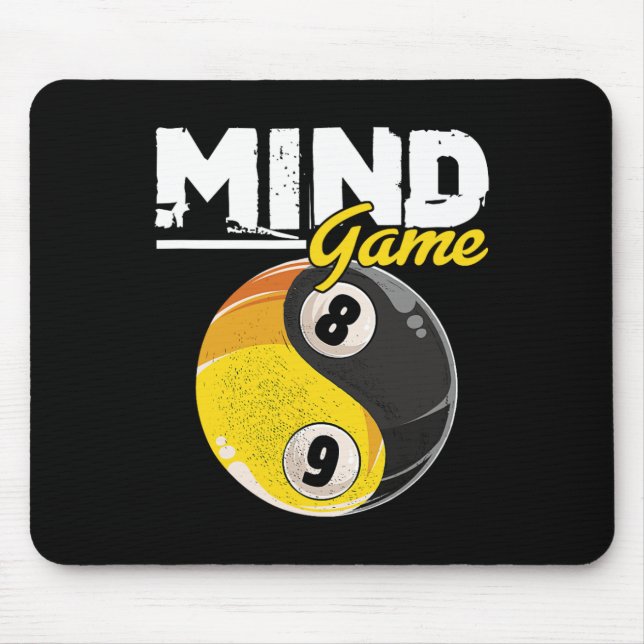 Mind Game Billiards Snooker Cue Stick Pool Billiar Mouse Pad (Front)