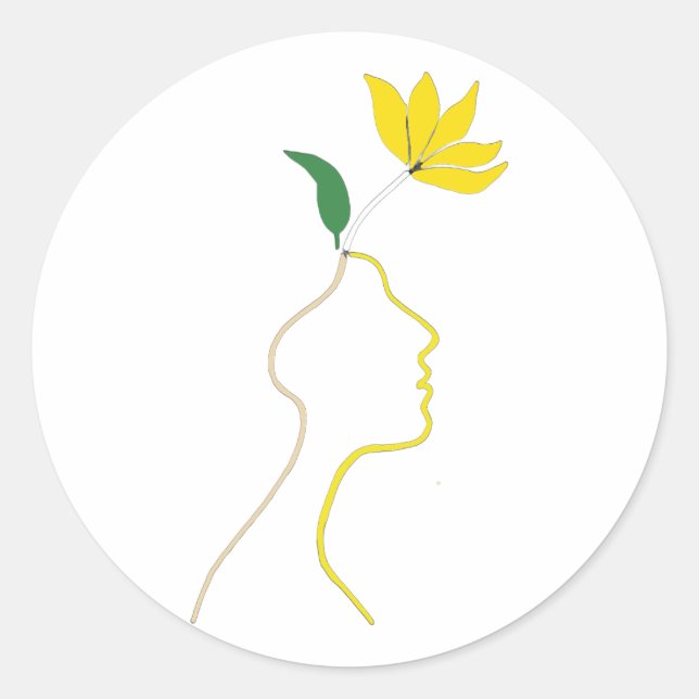 Mind in Bloom Sticker – Minimalist Mental Health  (Front)
